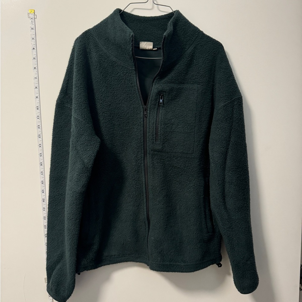 Organic Cotton Fleece Dark Green Jacket